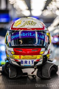 Matty Street&#039;s crash helmet, BRITCAR Silverstone Trophy, April 2021